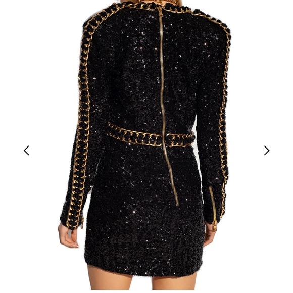 Balmain sequin mini dress. Fr size 40 NWT - Picture 2 of 7